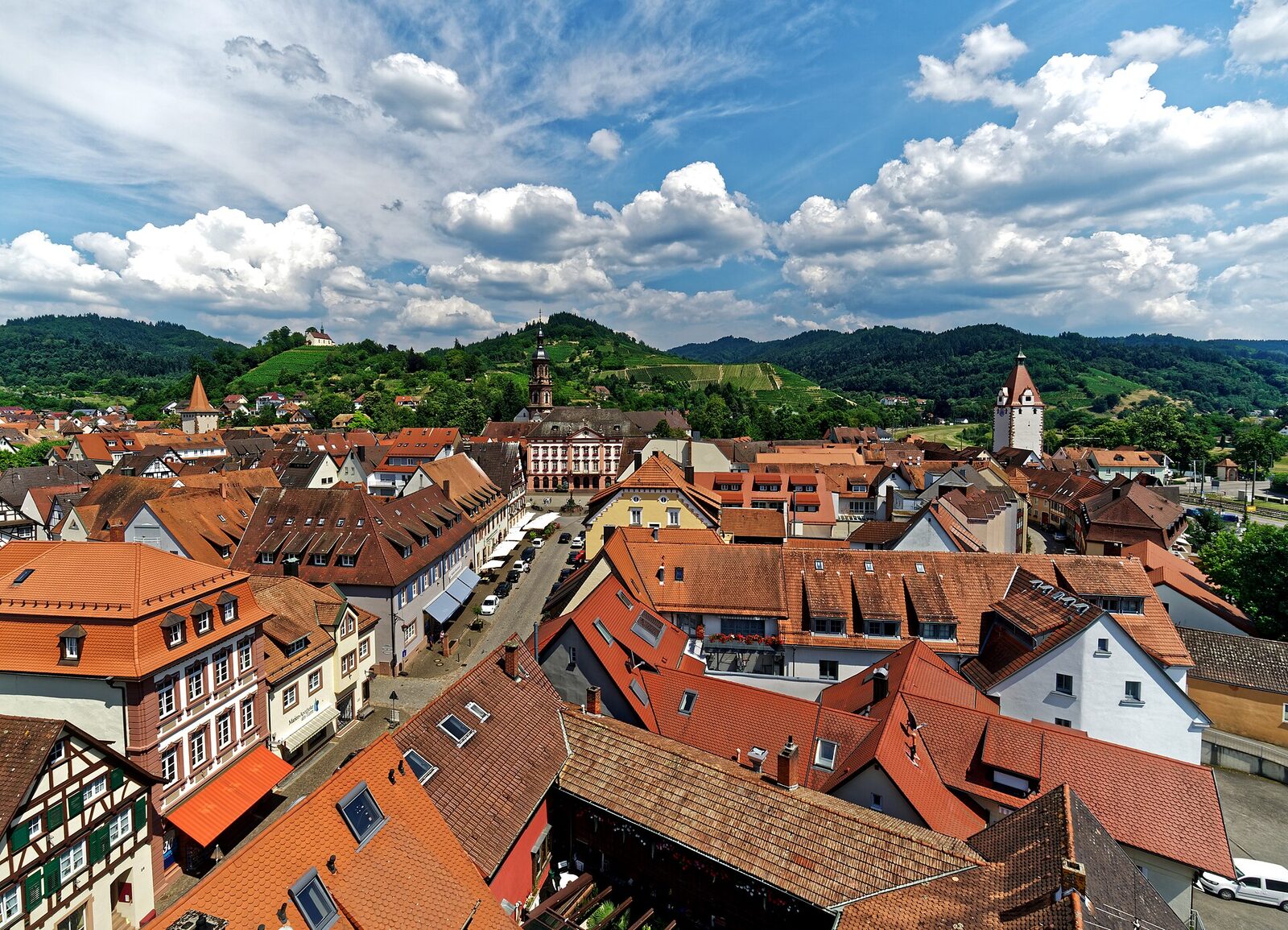 Blick vom Niggelturm auf die Altstadt von Gengenbach